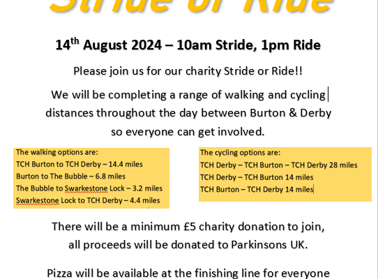 2024 Stride or Ride – 14th August